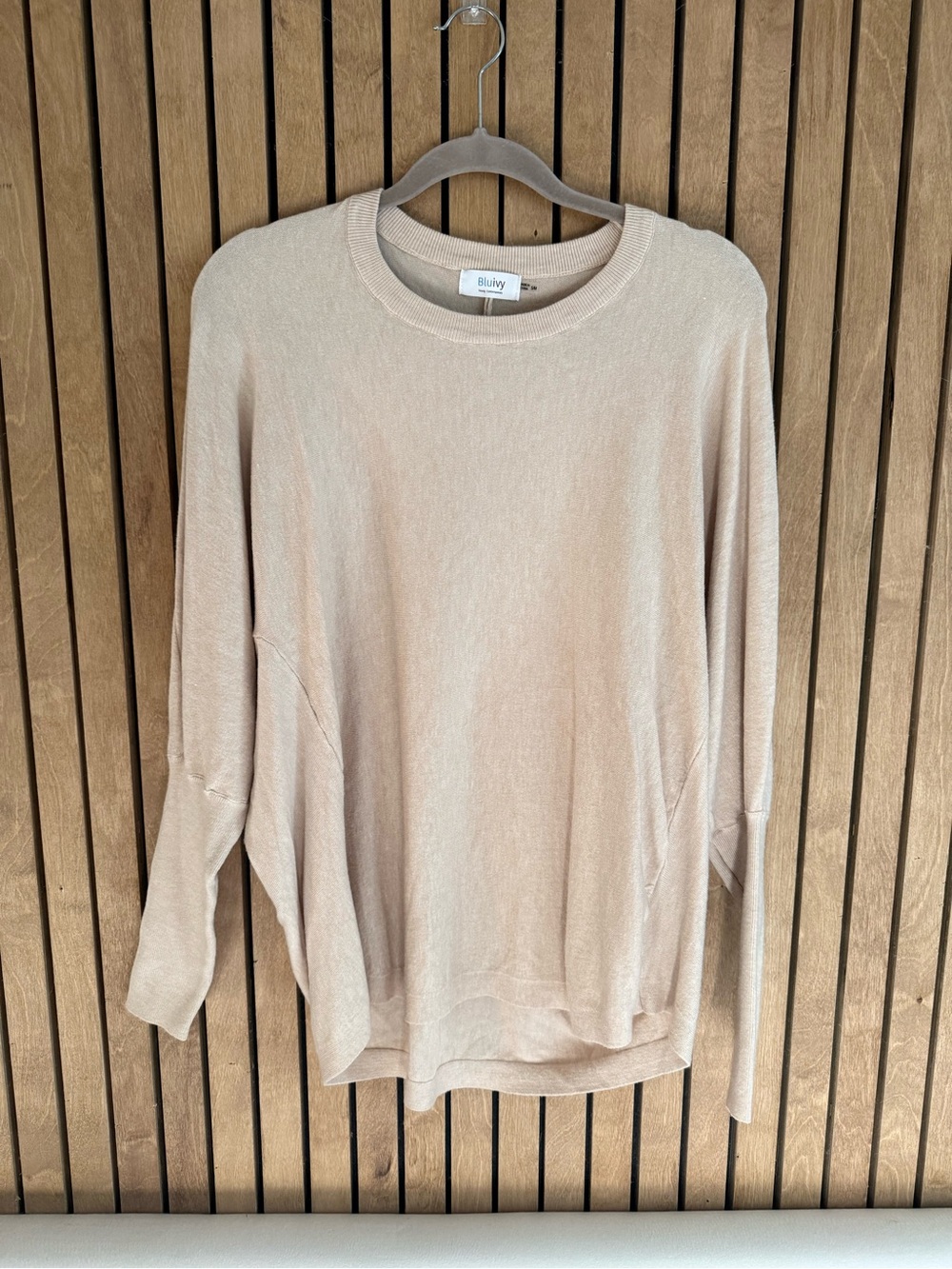 Bluivy Women's Cream Scoopneck Lightweight Sweater